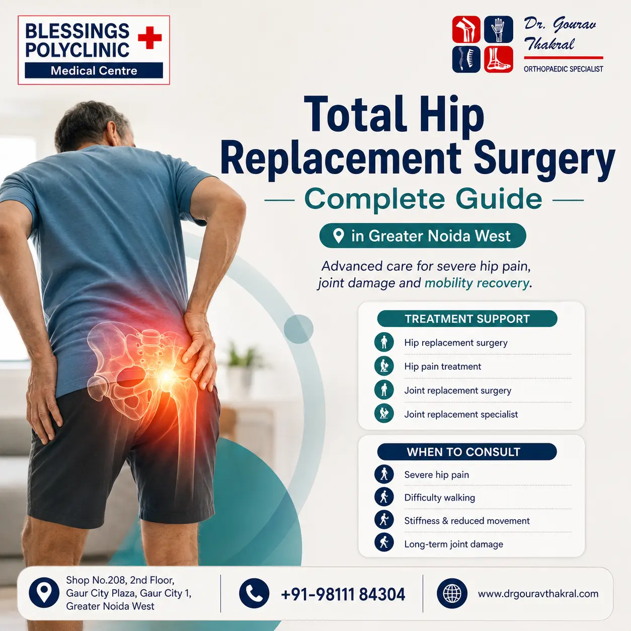 Total Hip Replacement Surgery in Greater Noida West: Complete Guide