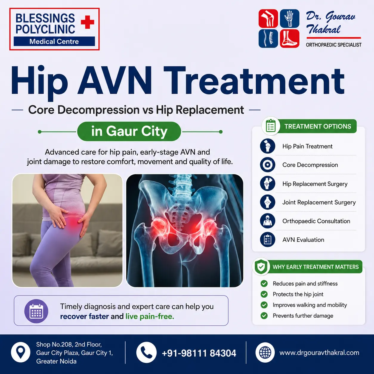 Hip AVN treatment in Gaur City