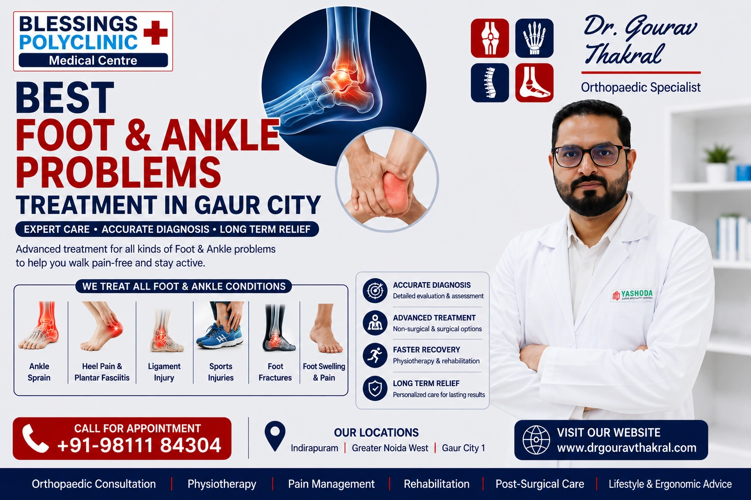 Best Foot & Ankle Problems Treatment in Gaur City
