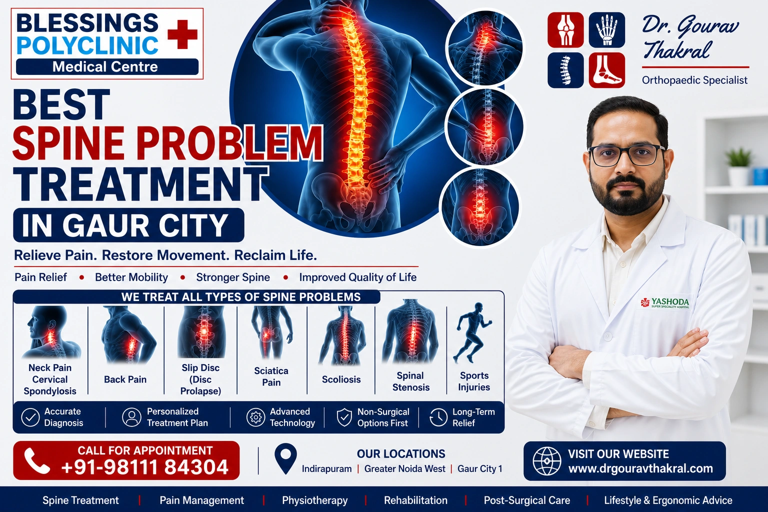 Best Spine Problem Treatment in Gaur City