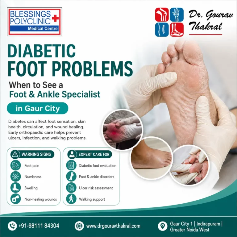 Diabetic Foot Problems in Gaur City: When to See a Foot & Ankle Specialist