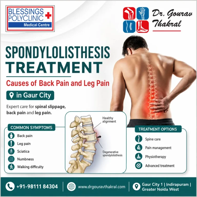 Spondylolisthesis Treatment in Gaur City: Causes of Back Pain and Leg Pain
