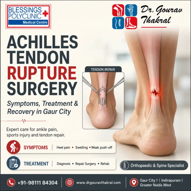 Achilles Tendon Rupture Surgery: Symptoms, Treatment and Recovery in Gaur City