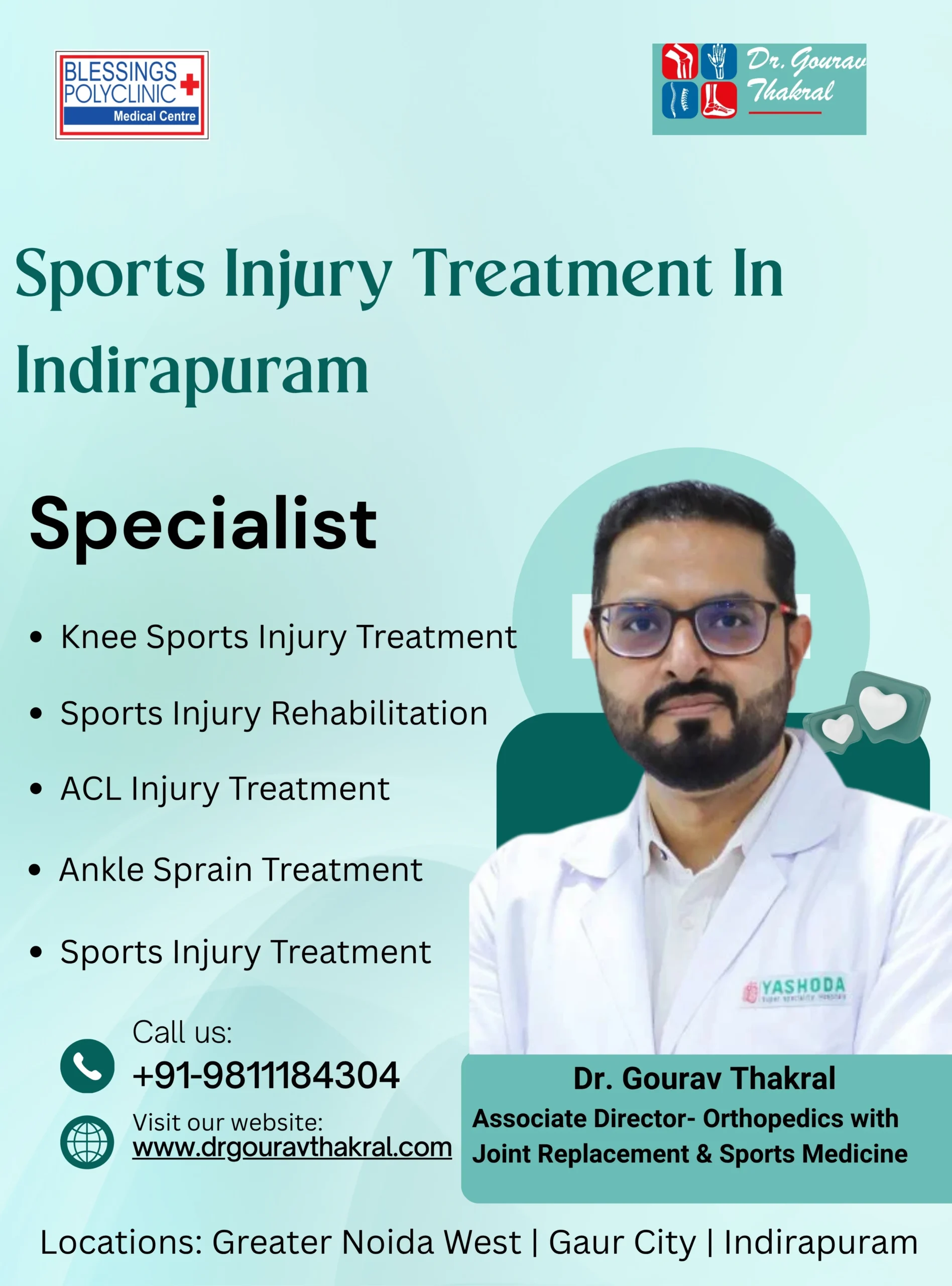 Sports Injury Treatment in Indirapuram: Causes, Symptoms and Recovery