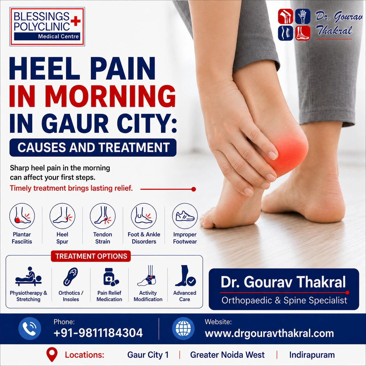 Heel Pain in Morning in Gaur City: Causes and Treatment