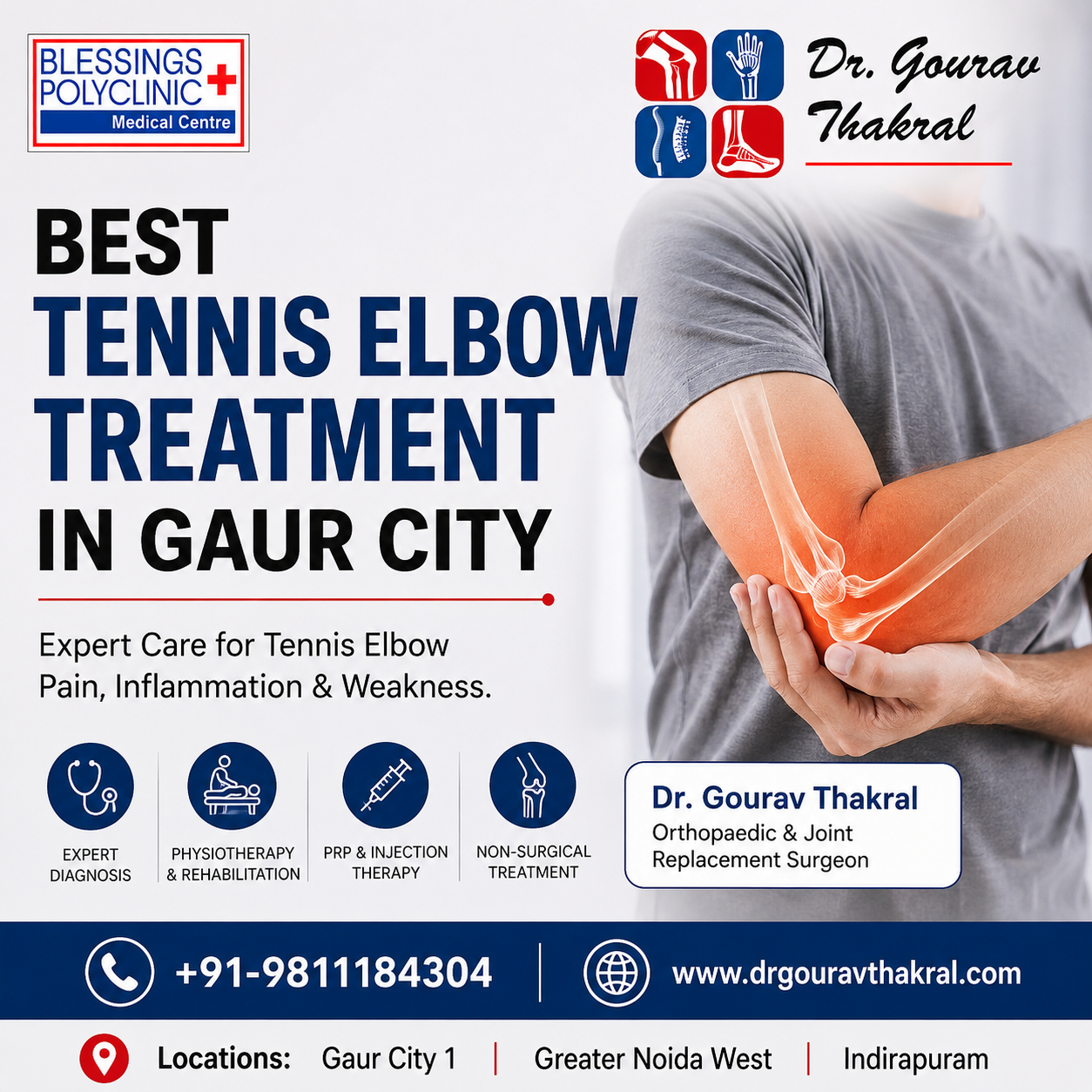 Best Tennis Elbow Treatment in Gaur City