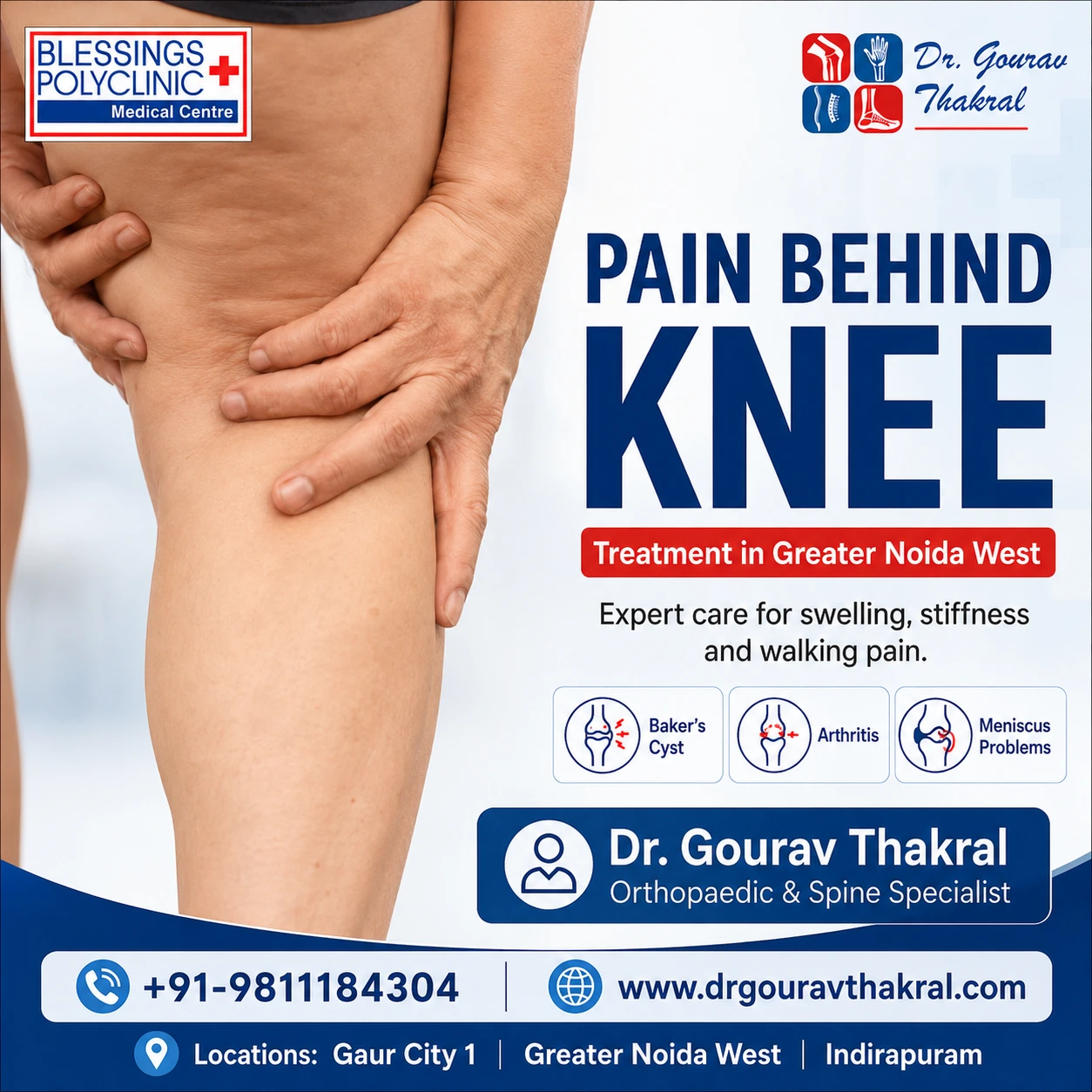 Pain Behind Knee Treatment in Greater Noida West