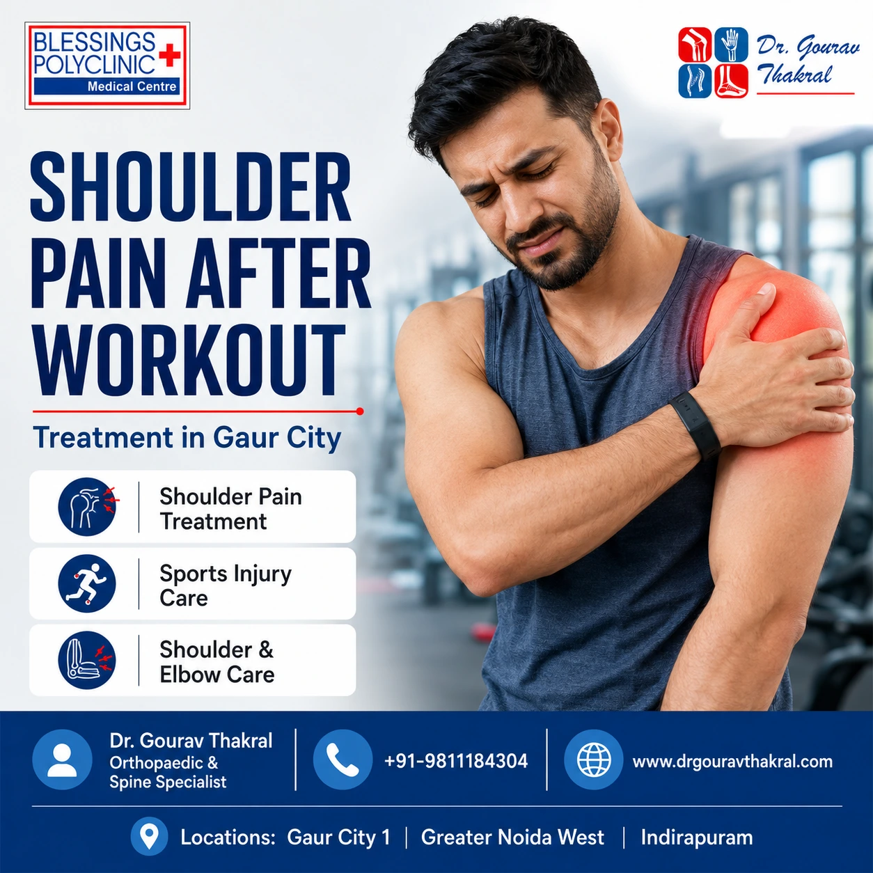 Shoulder Pain After Workout Treatment in Gaur City