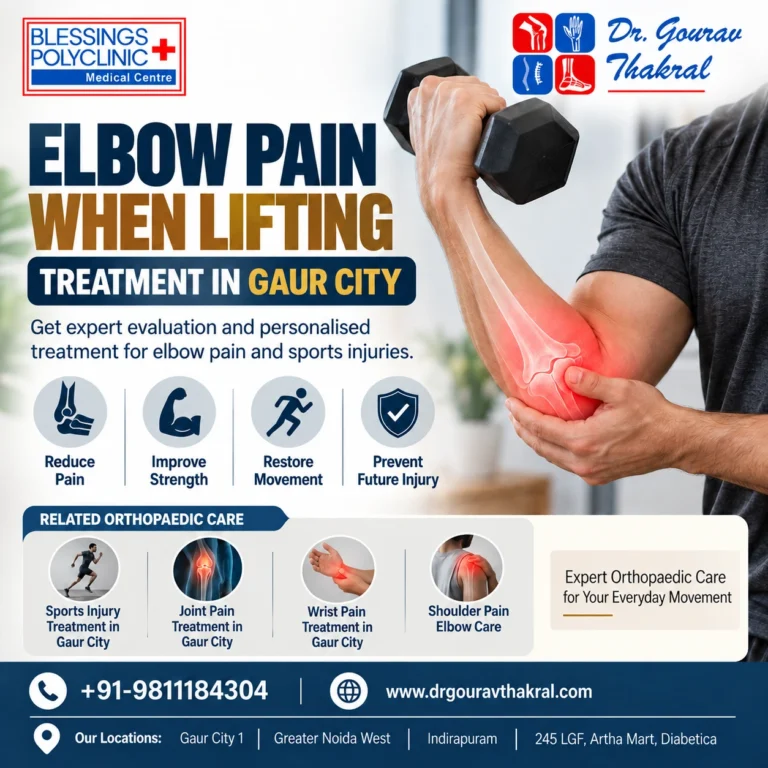 Elbow Pain When Lifting Treatment in Gaur City