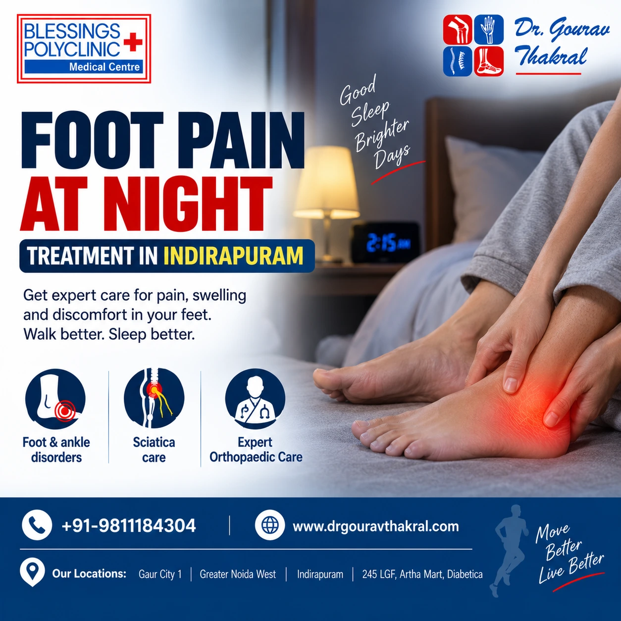 Foot Pain at Night Treatment in Indirapuram