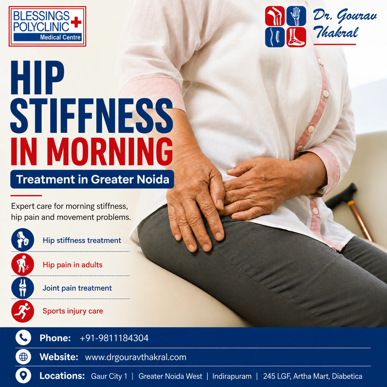 Hip Stiffness in Morning Treatment in Greater Noida