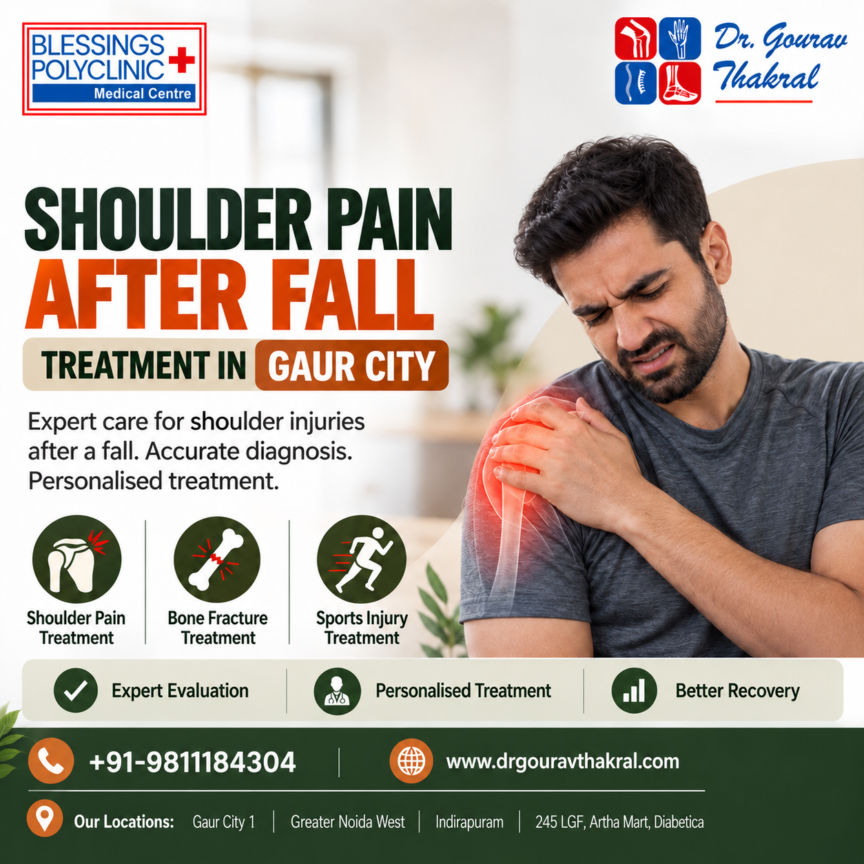 Shoulder Pain After Fall Treatment in Gaur City