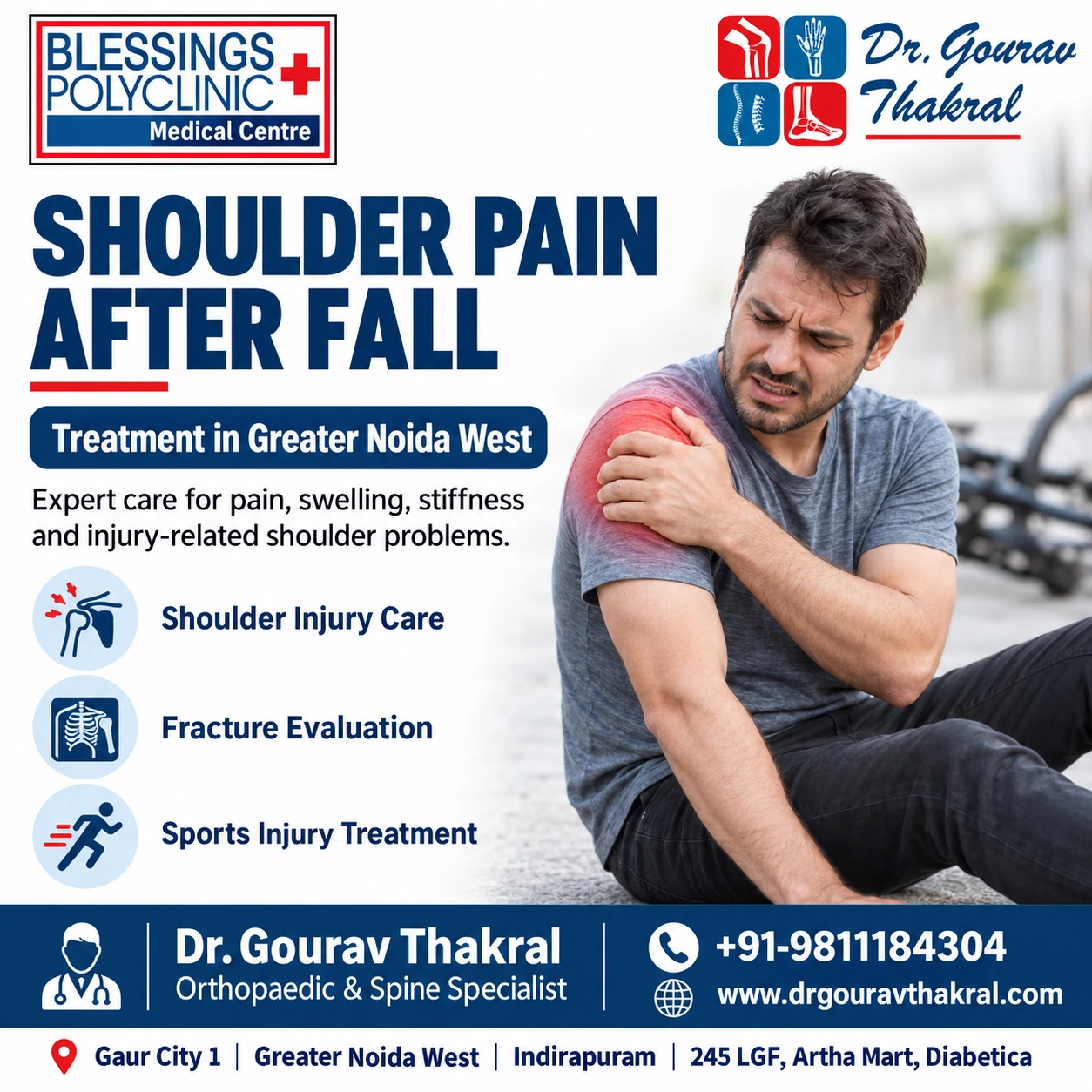 Shoulder Pain After Fall Treatment in Greater Noida West