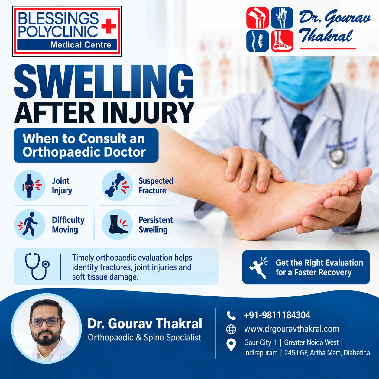 Swelling After Injury: When to Consult an Orthopaedic Doctor