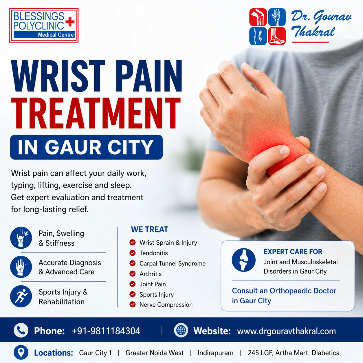 Wrist Pain Treatment in Gaur City